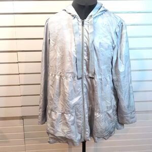 Zuda babydoll Gray Camouflage Jersey lined hooded jacket Size Small  NWOT